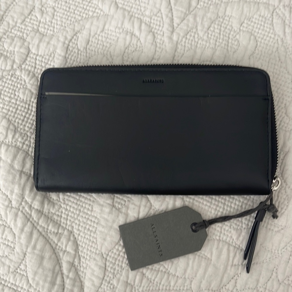 All Saints Mast Leather Wallet (black) NWT